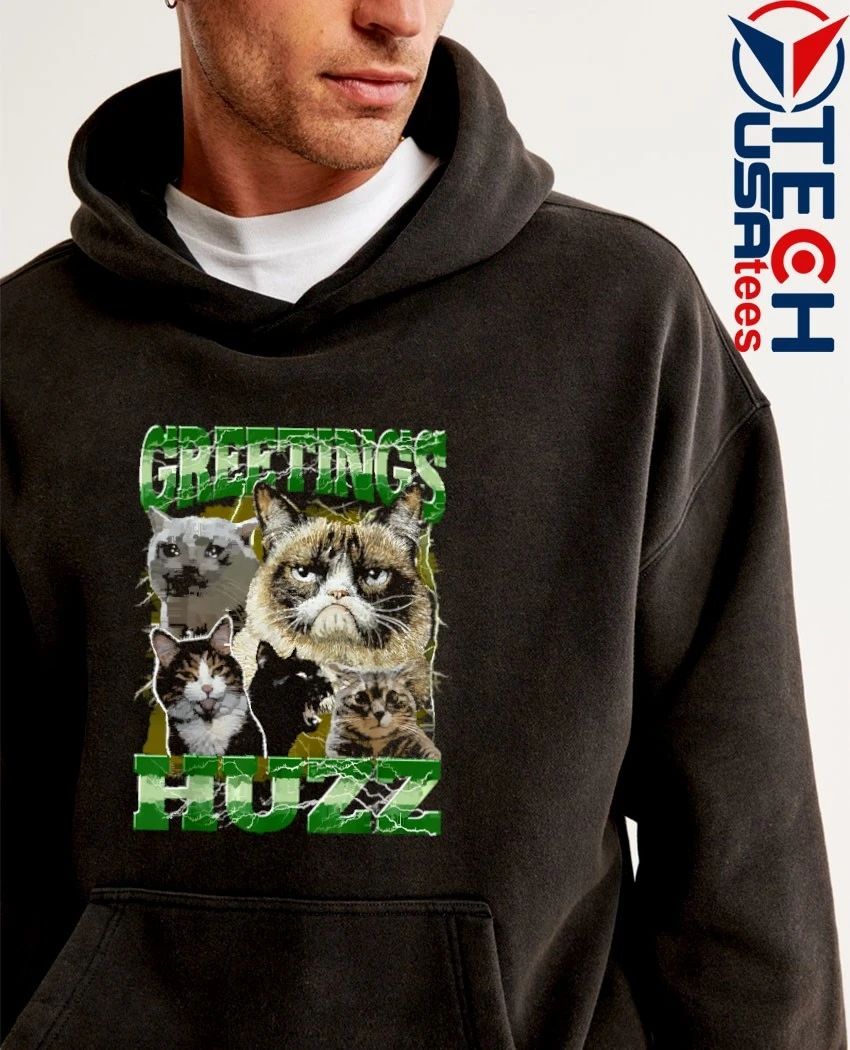 Greetings Huzz graphic shirt