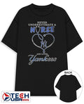 Never underestimate a nurse who understands baseball and loves New York Yankees stethoscope shirt
