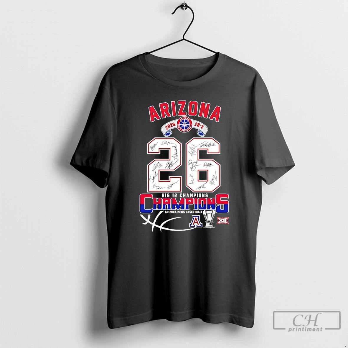 Classic Arizona Wildcats Mens Basketball 2026 28 2 Big 12 Champions Signatures T Shirts Sweater