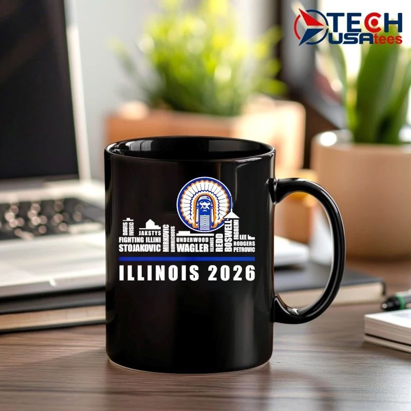 Illinois Fighting Illini 2026 players name skyline shirt