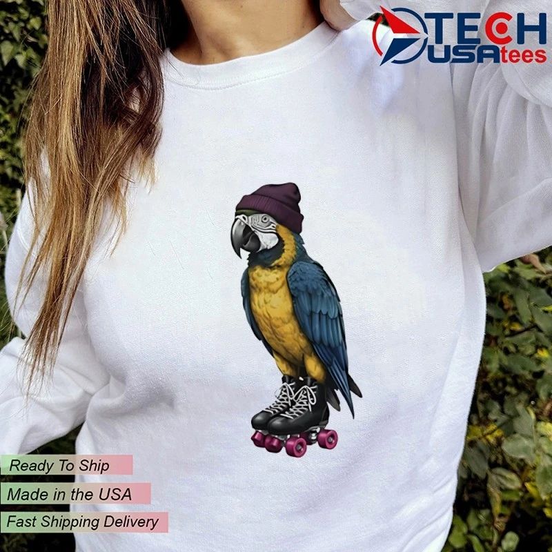 Roller skating parrot shirt