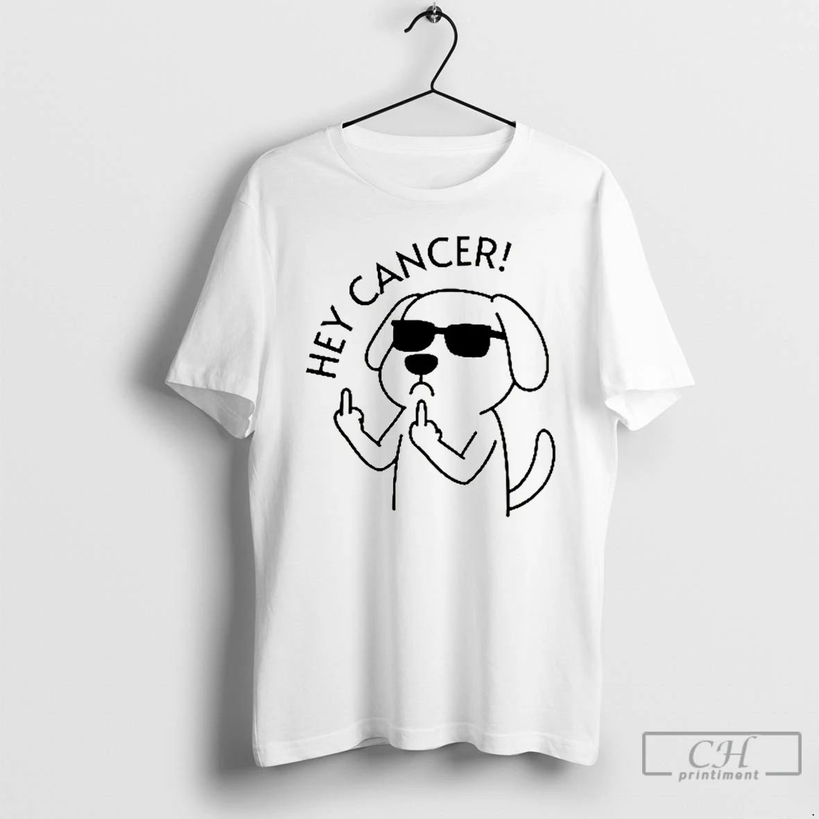 Premium Hey Dog Cancer Middle Finger Awareness Month