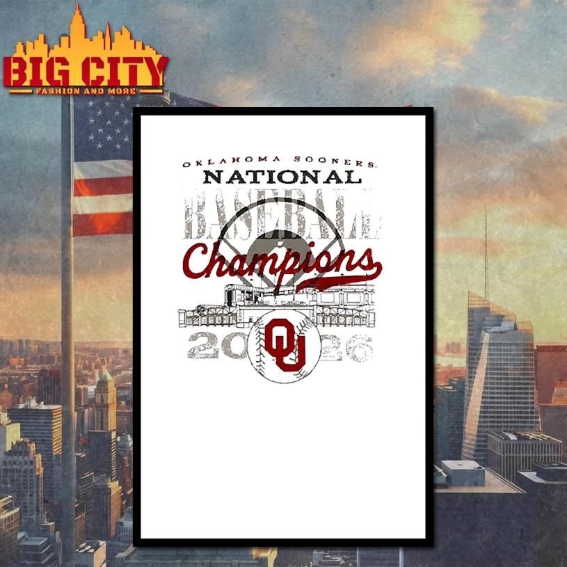 Oklahoma Sooners Image One 2026 NCAA Baseball Men’s College World Series Champions Overlay T-Shirt
