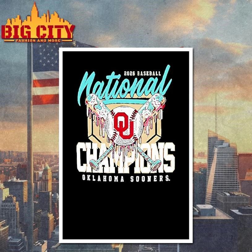 Oklahoma Sooners 2026 Ncaa National Baseball Mens College World Series Champions Bats Shirt