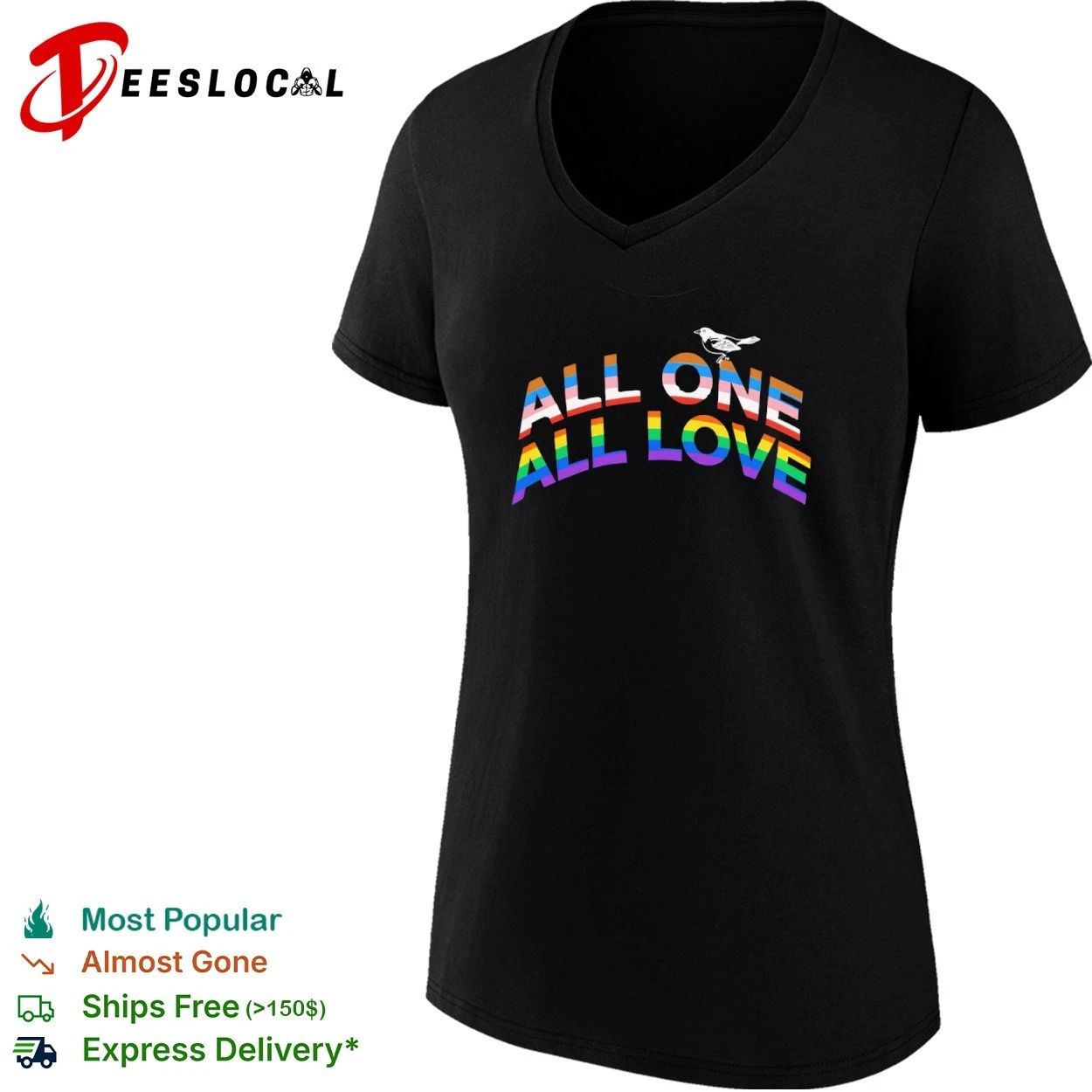 All One All Love pride lgbtq equality T-shirt