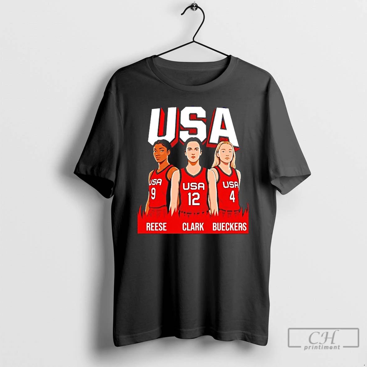Classic Clark Reese Bueckers 2026 Team Women Basketball Usa Caricature