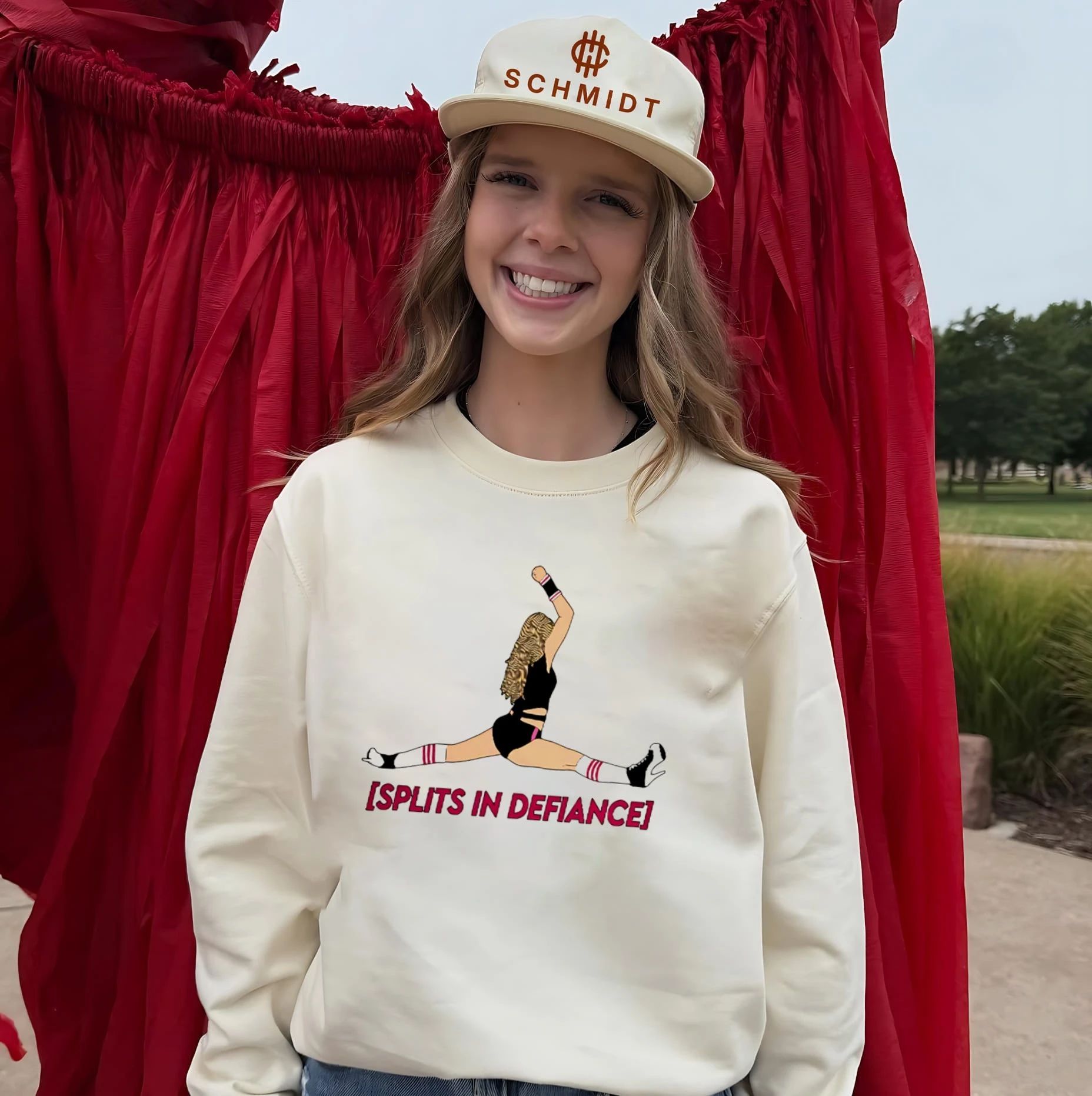 Splits in Defiance cheerleader dance cheer shirt