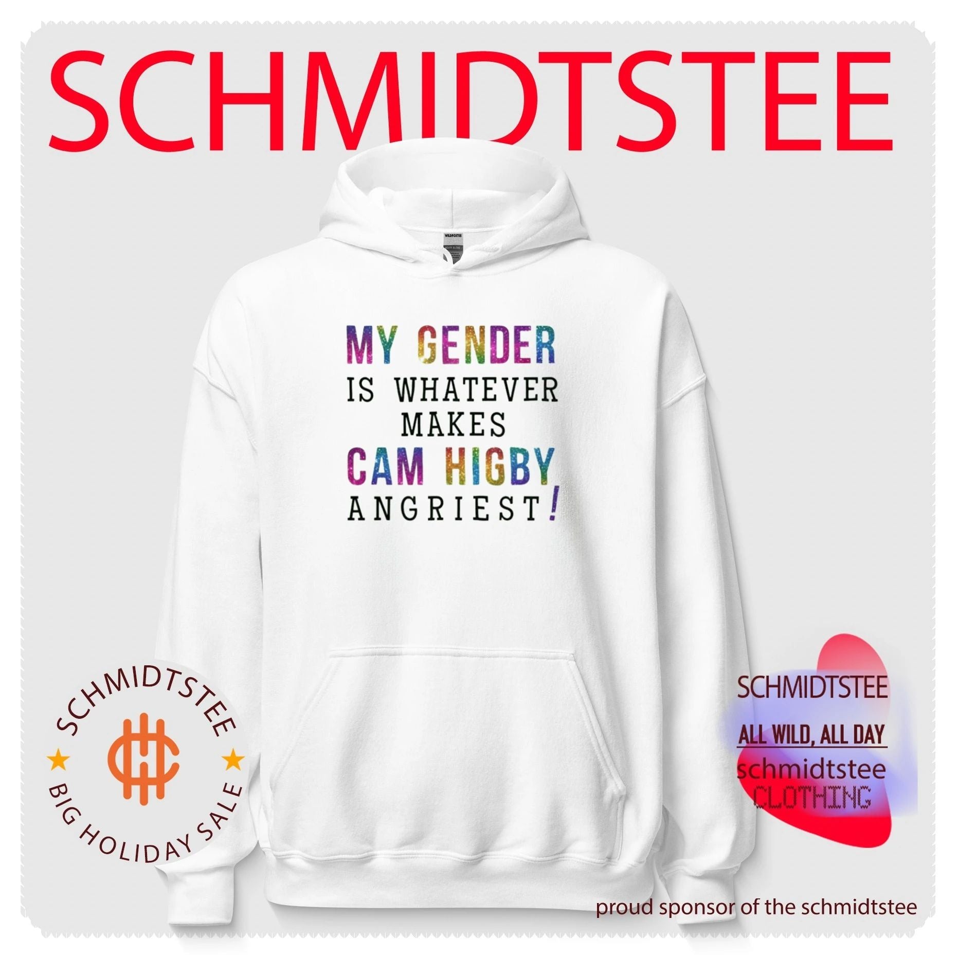 My gender is whatever makes cam higby angriest rainbow glitter funny shirt