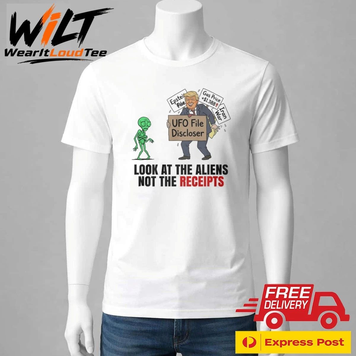 UFO File Discloser Look At The Aliens Not The Receipts Shirt