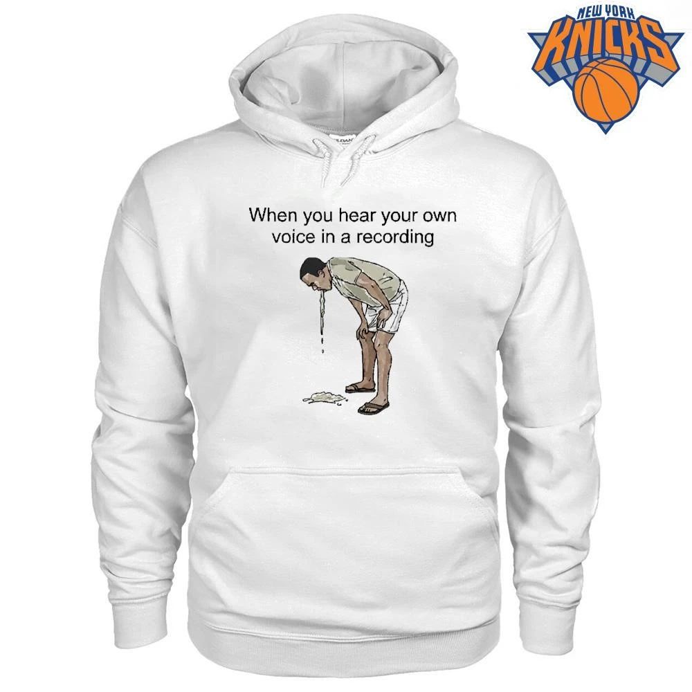 When You Hear Your Own Voice in a Recording Puking Guy Funny Meme Shirt