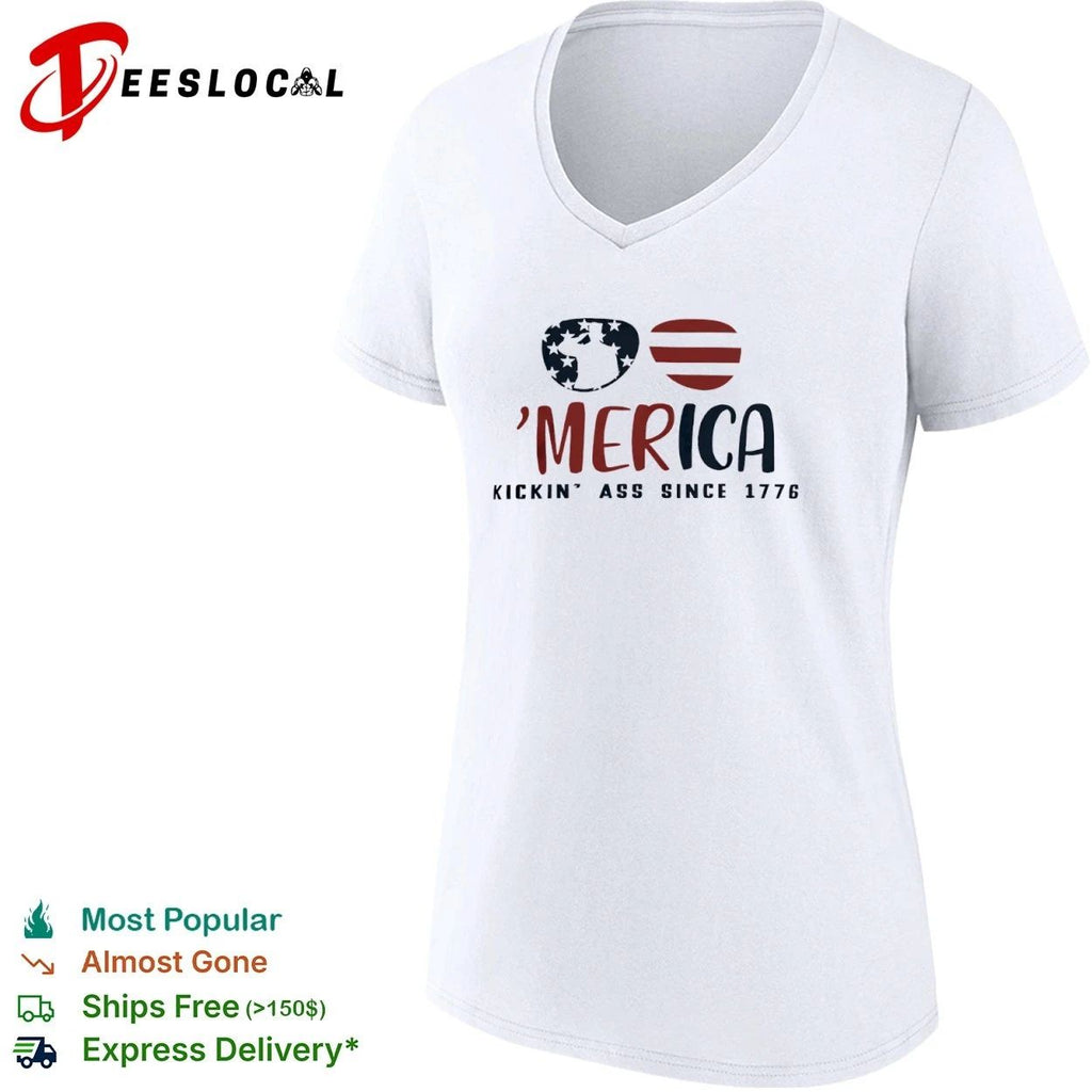 Merica Kickin Ass Since 1776 Patriotic Sunglasses T-shirt