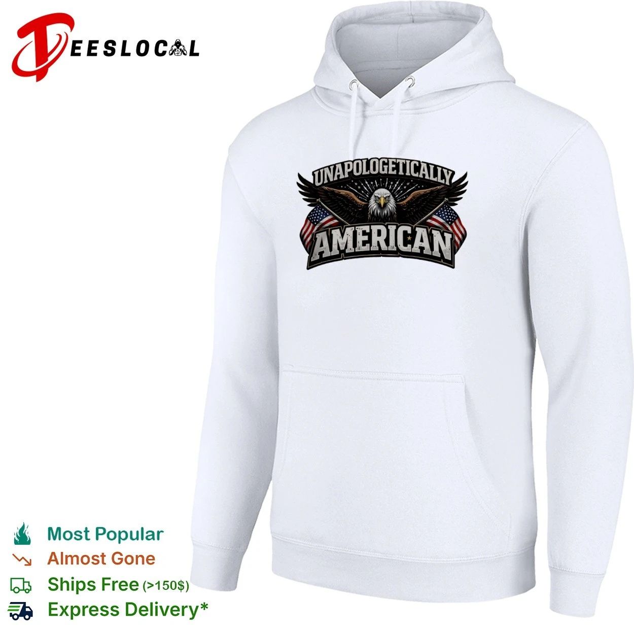 Unapologetically American Patriotic Bald Eagle USA Flags T-shirt