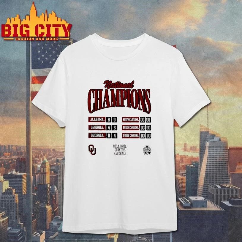 Oklahoma Sooners NCAA College World Series National Champions Scoreboard shirt
