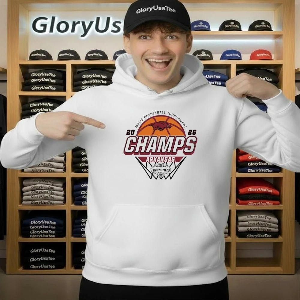 Arkansas Razorbacks White 2026 SEC Men’s Basketball Tournament Champions Shirt