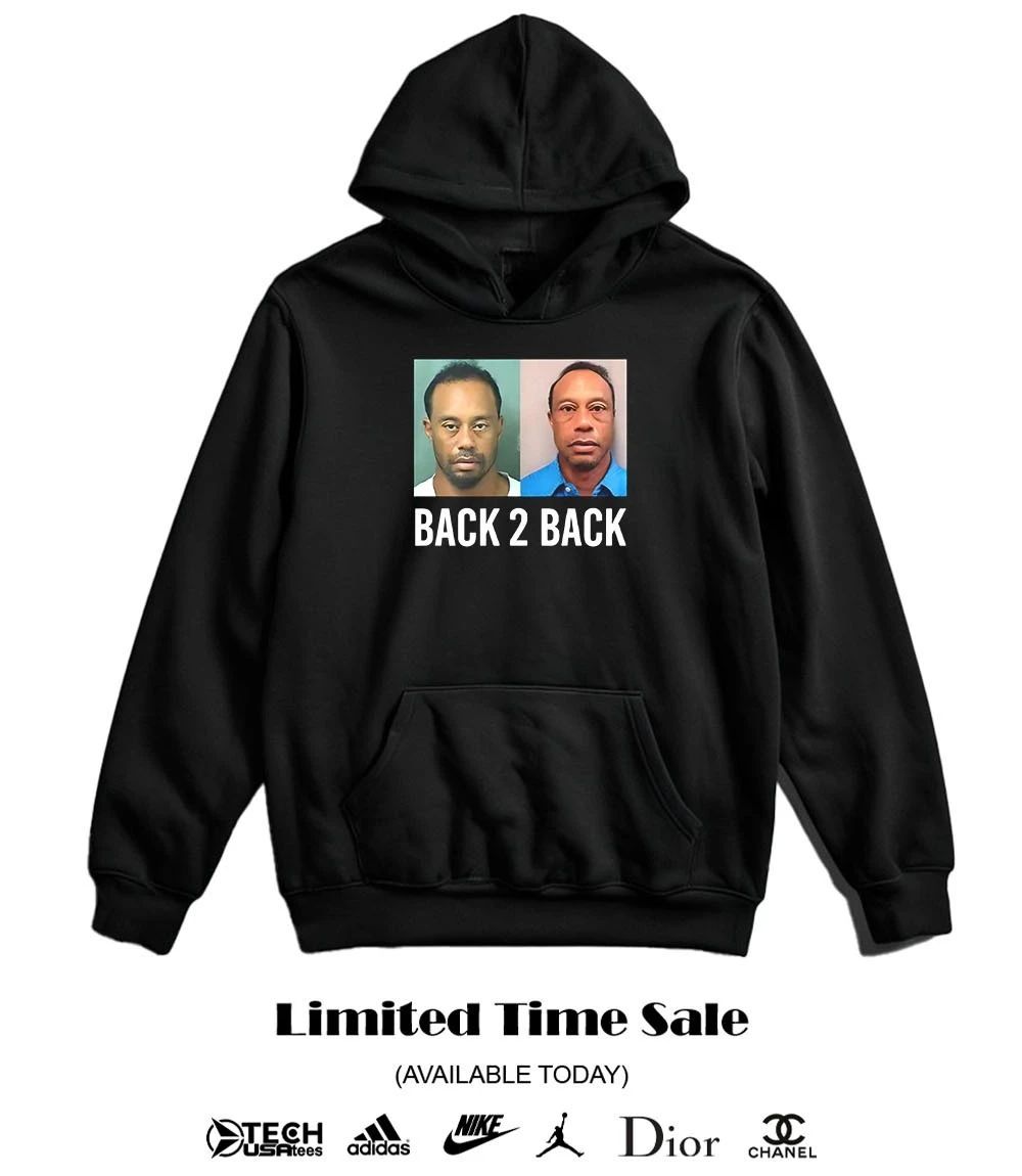 Tiger Woods back 2 back mugshot shirt