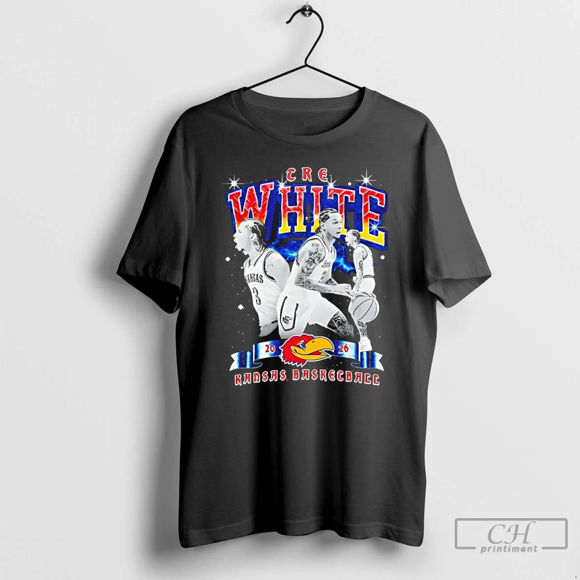 Classic Tre White Kansas Jayhawks Basketball Nba Graphic Vintage