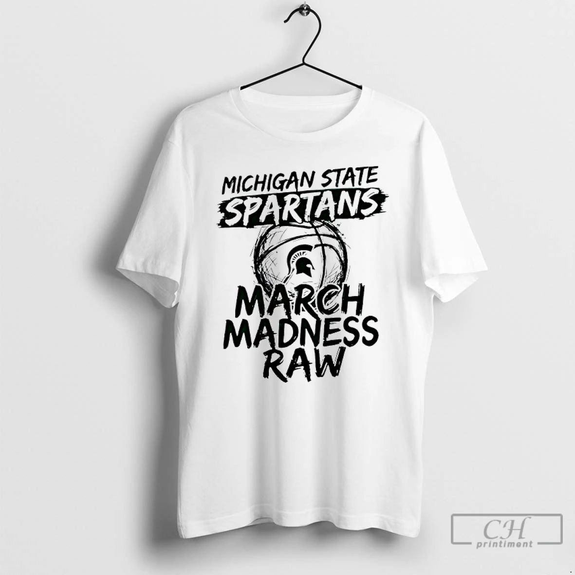 Classic Michigan State Spartans 2026 March Madness Raw Basketball Paint