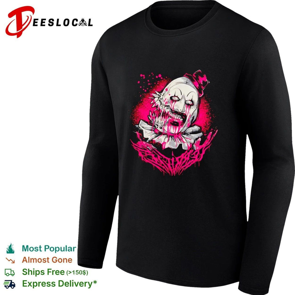 Terrifier Art the Clown Horror Pink Gothic T-shirt