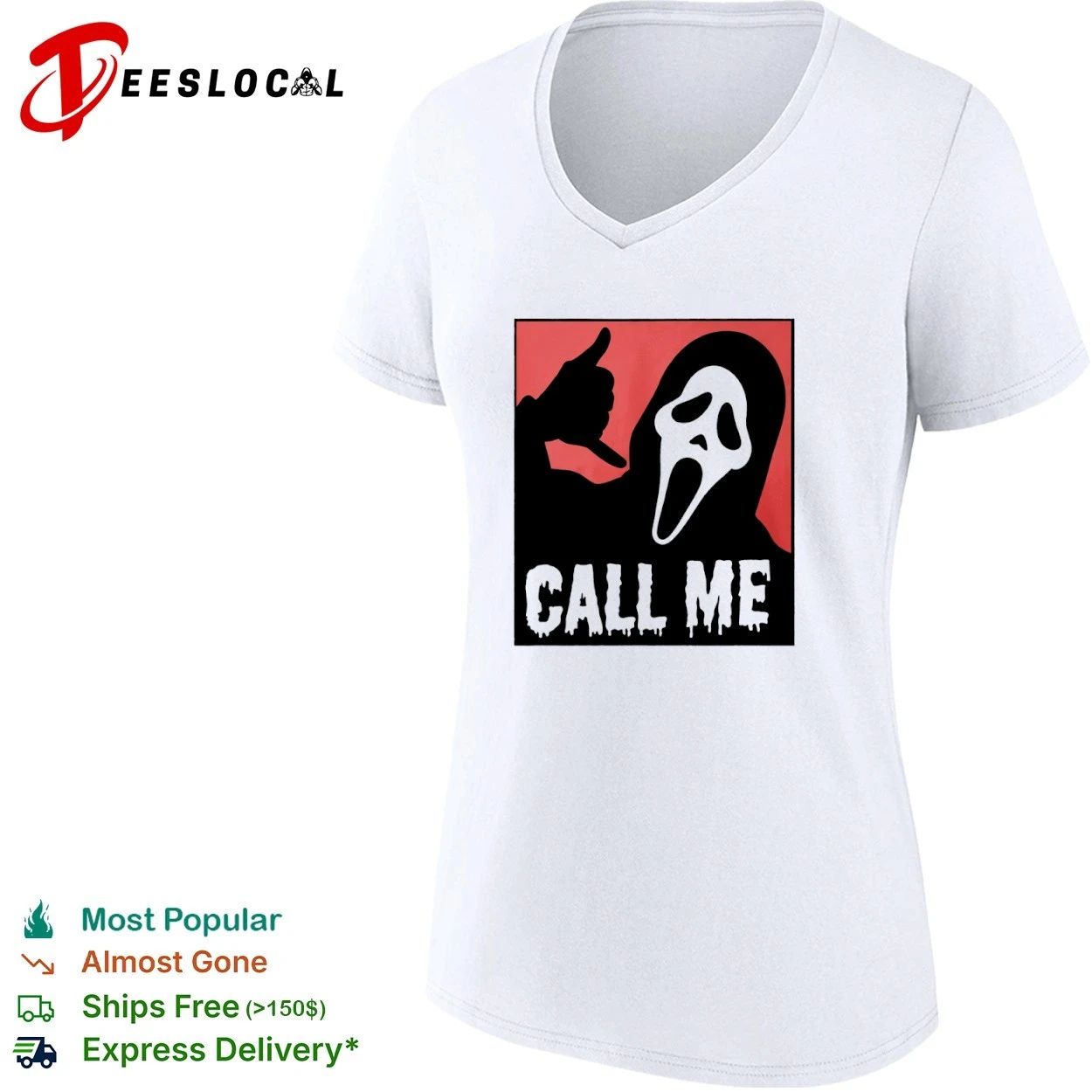 Scream Ghostface Call Me Horror Halloween T-shirt