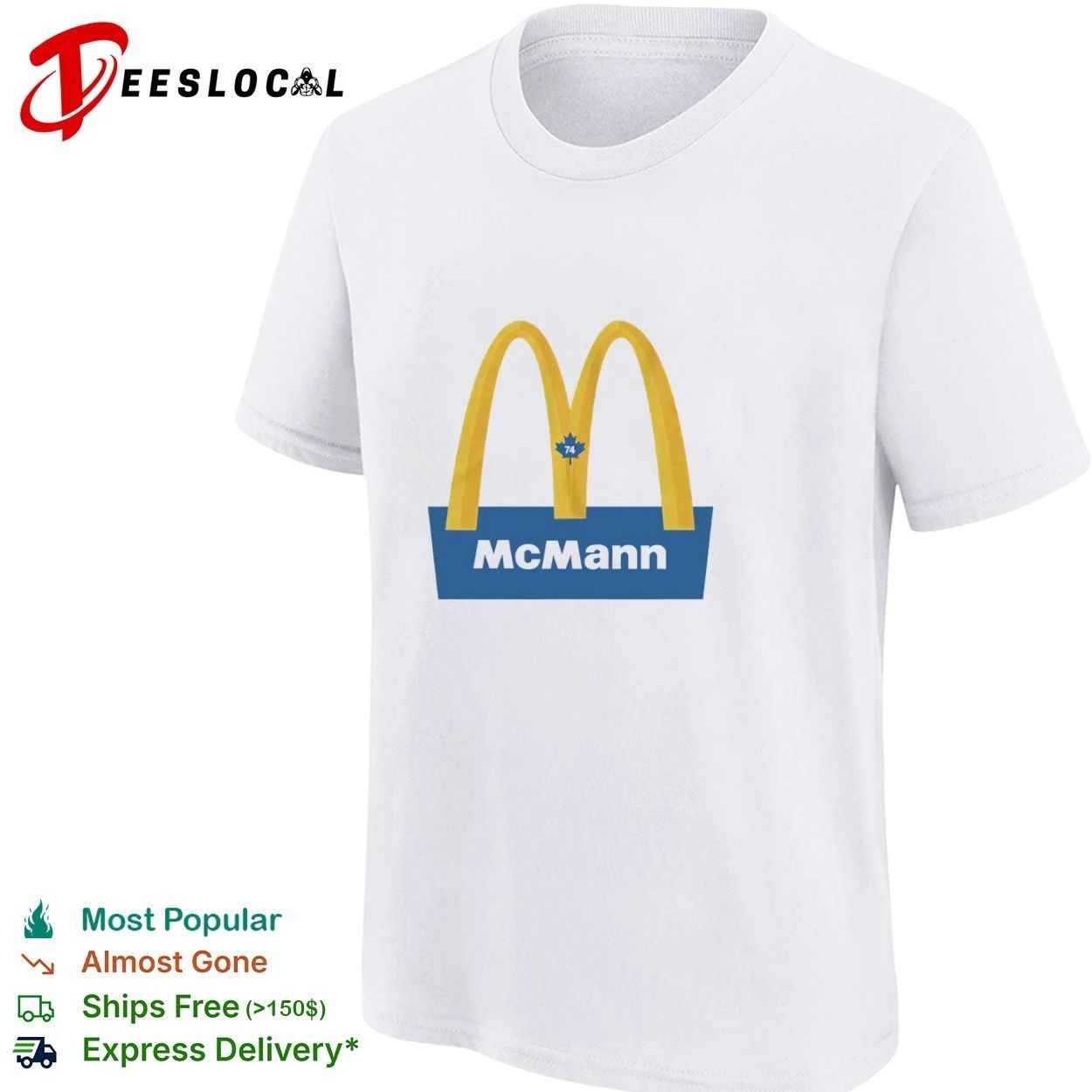 McMann 74 Toronto Maple Leafs NHL Hockey T-shirt