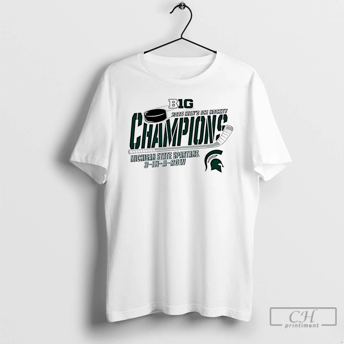 Classic Michigan State Spartans 2026 Big Ten Hockey Champions 3 In A Row T Shirts