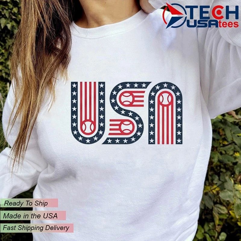 USA stars stripes and baseball shirt