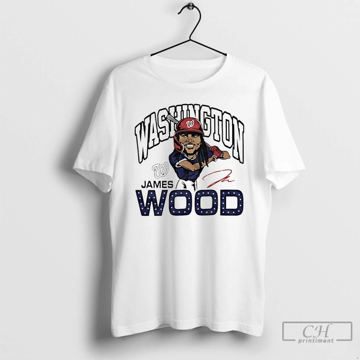 Classic James Wood Washington Nationals Player Signature Caricature