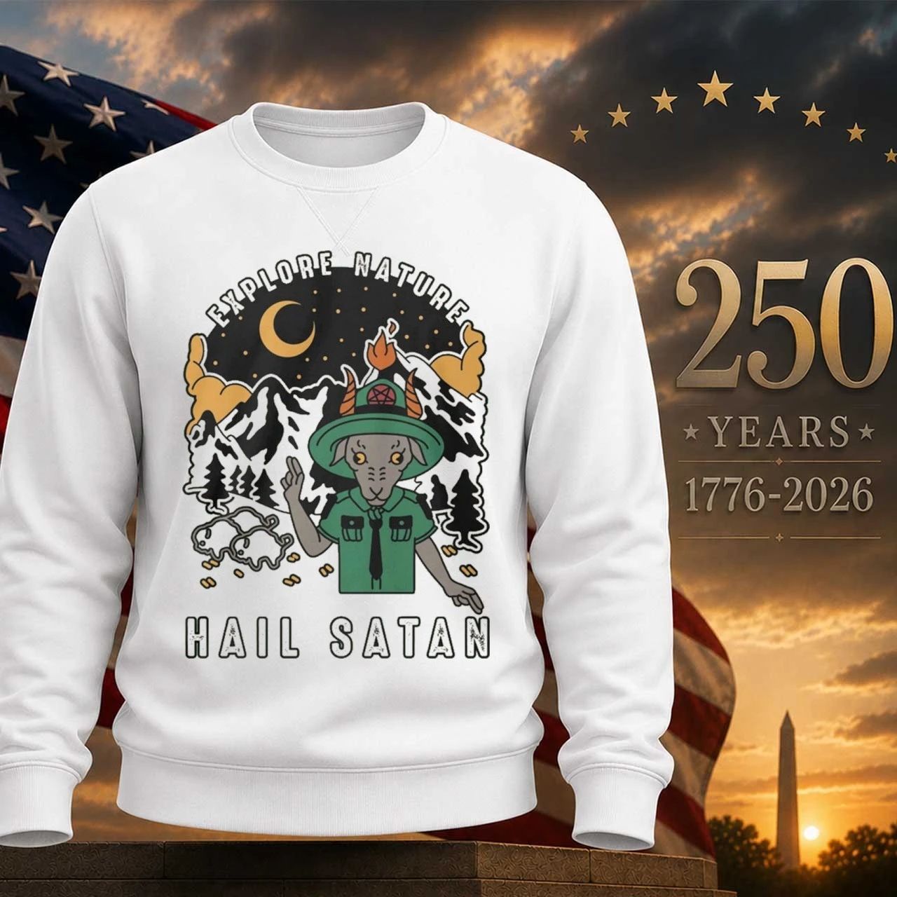 Goat Explore Nature Hail Satan Shirt