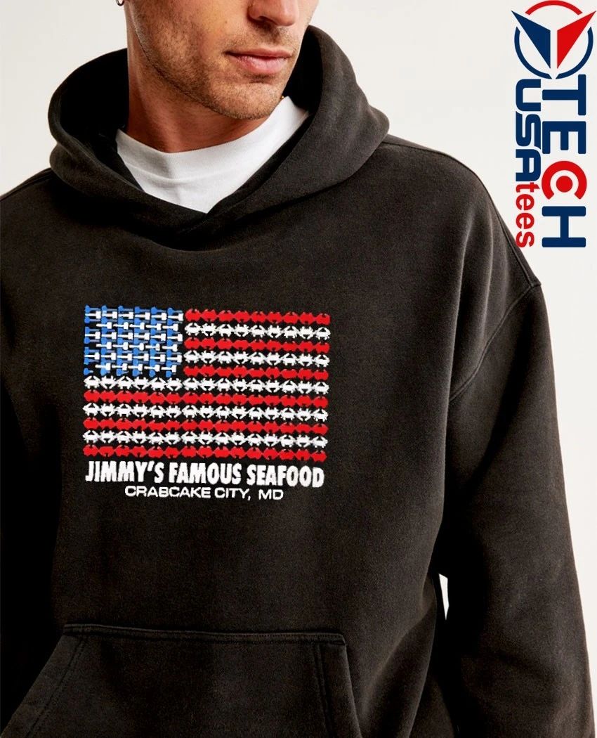 Jimmy’s Famous Seafood Crab USA flag shirt
