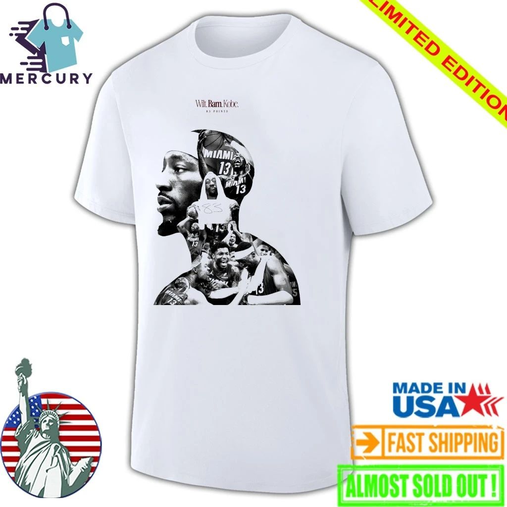 Bam Adebayo 83 Points Second Most Points Game In History NBA Wilt Bam Kobe Shirt