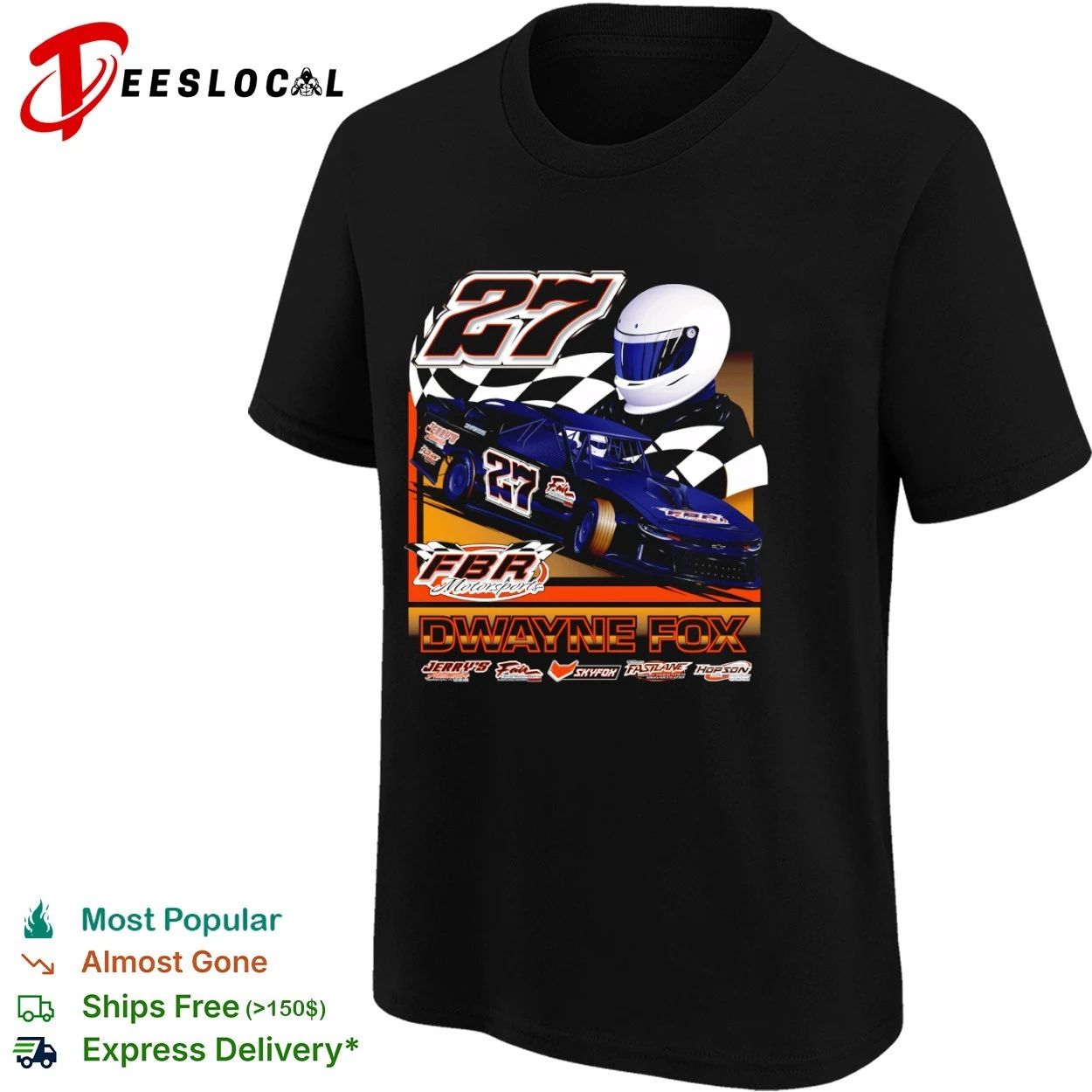 Dwayne Fox 27 FBR Motorsports Dirt Late Model Racing T-shirt