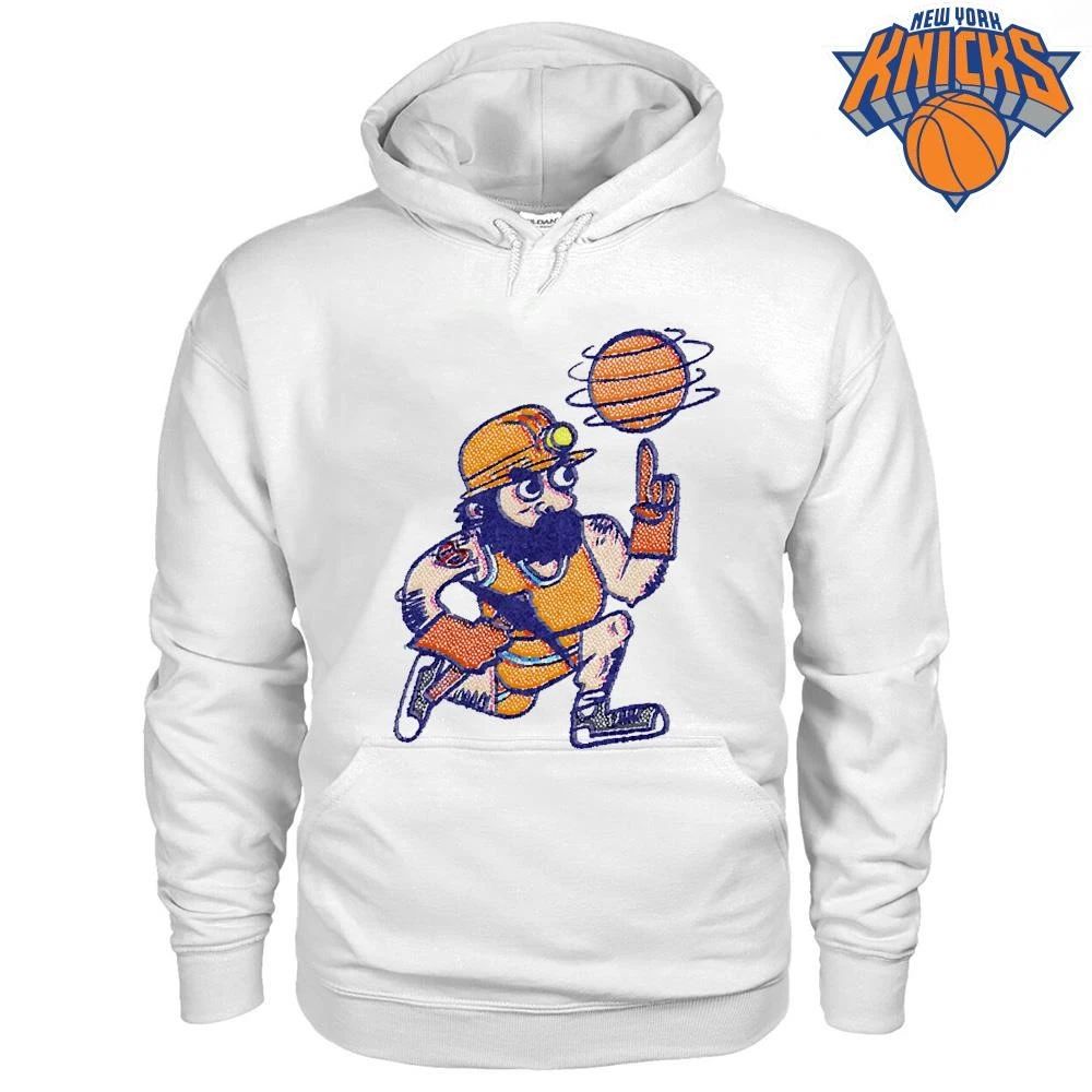 Vintage Denver Nuggets Mascot Mining Character Spinning Basketball Cartoon Graphic Shirt