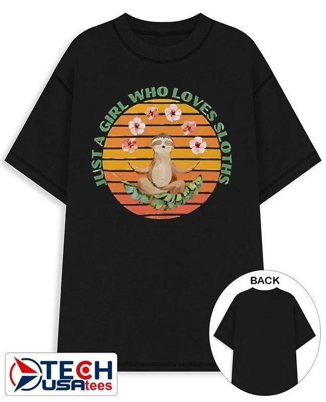 Just a girl who loves sloths yoga retro shirt
