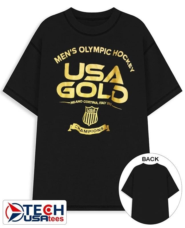 Men’s Olympic Hockey USA Gold Champions Milano Cortina Italy 2026 shirt