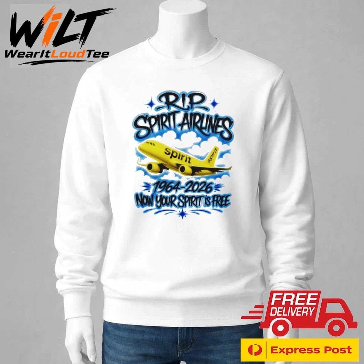 Rip Spirit Airlines 1964-2026 Now Your Spirit is Free Shirt