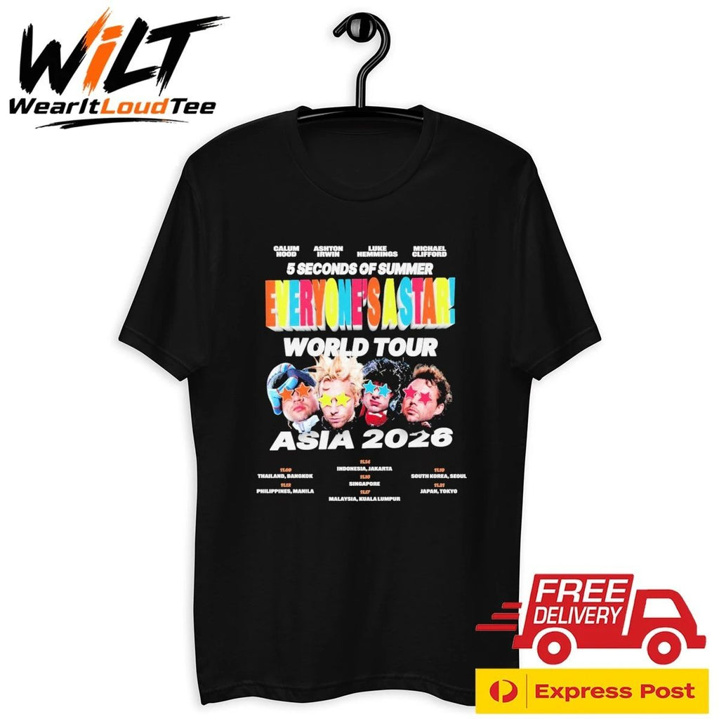 5 Seconds of Summer Asia Tour 2026 Everyones A Star Shirt