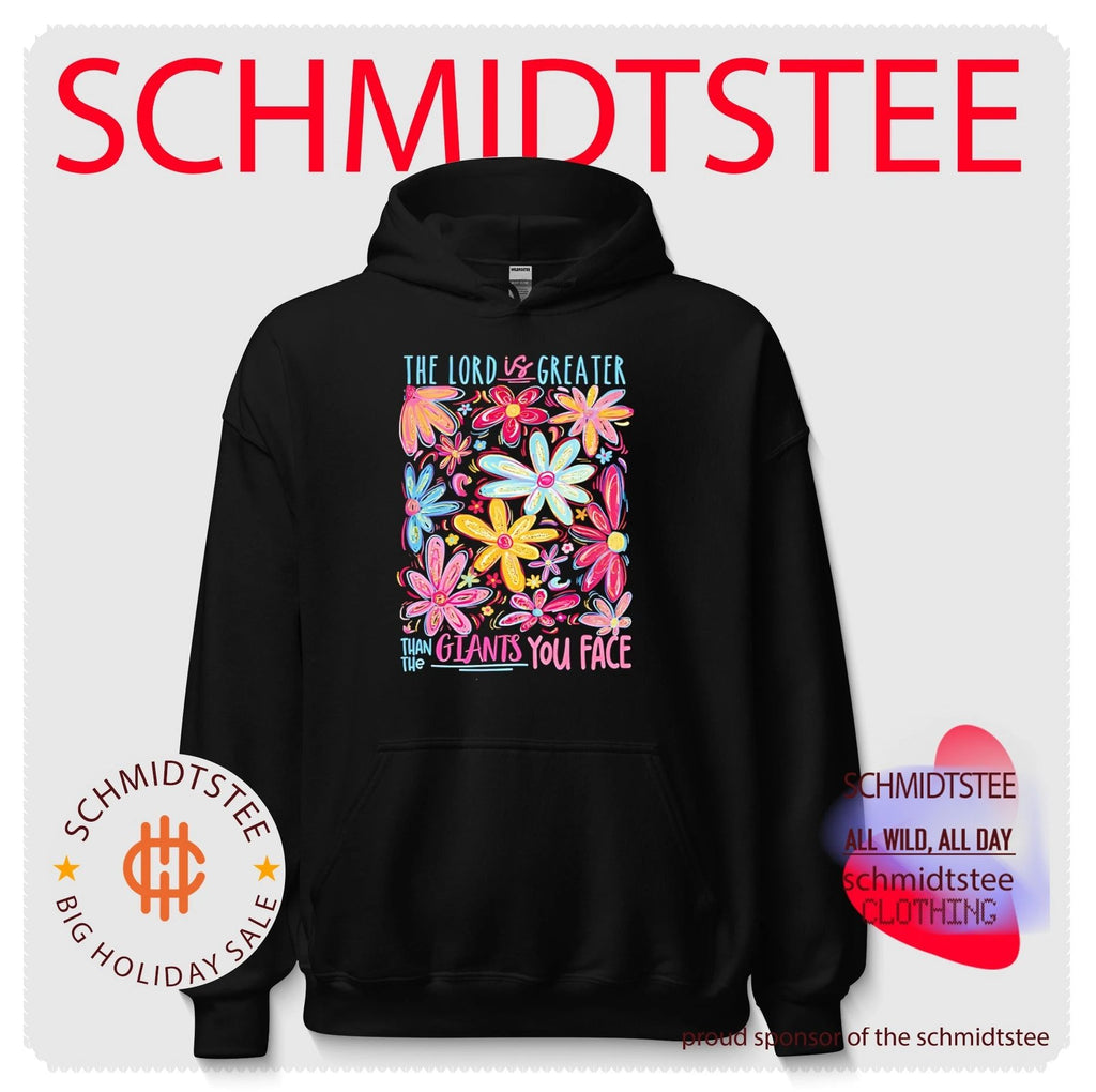 The lord is greater than the giants you face graphic flowers shirt