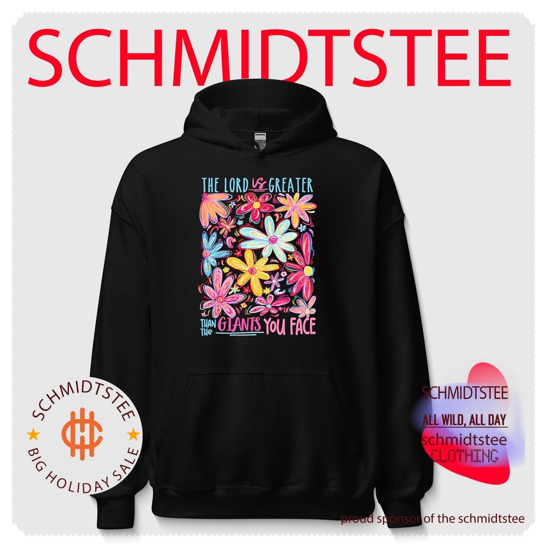 The lord is greater than the giants you face graphic flowers shirt