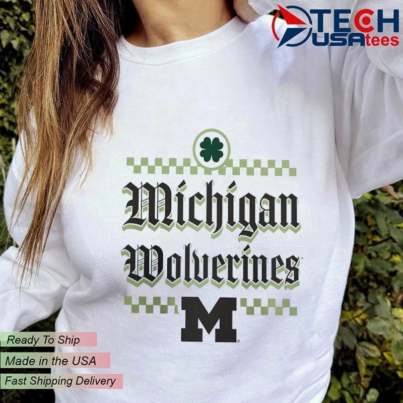 Michigan Wolverines St. Patrick’s Day Lucky checkered shirt