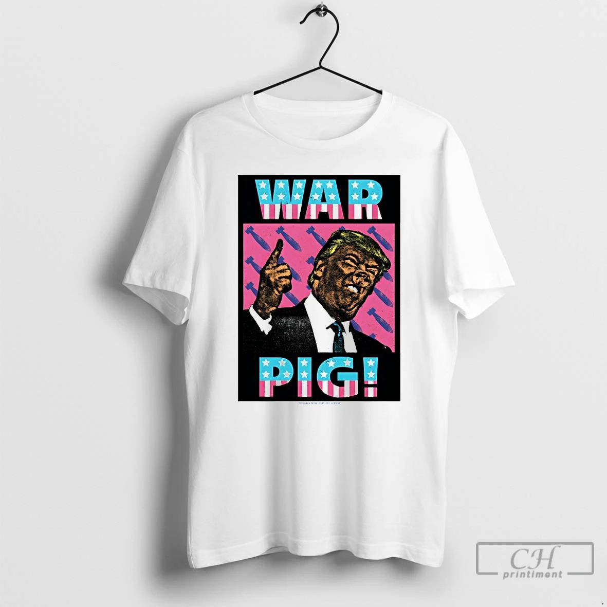 Premium Donald Trump War Pig Rocket American Flag