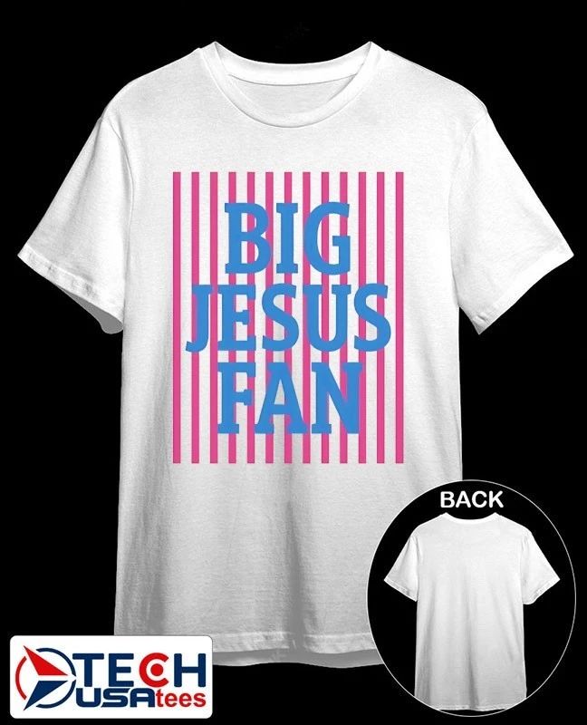 Big Jesus Fan Preppy Christian striped shirt