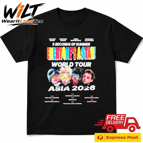 5 Seconds of Summer Asia Tour 2026 Everyones A Star Shirt