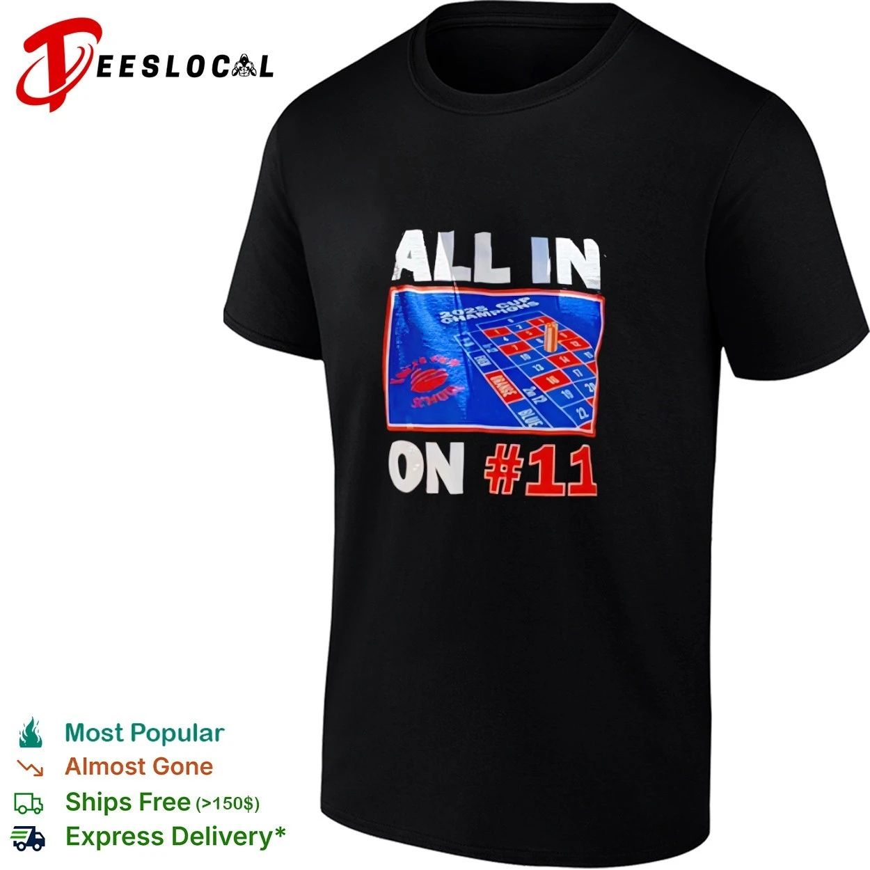 All In on #11 Kansas City Schools 2025 Cup Champions T-shirt