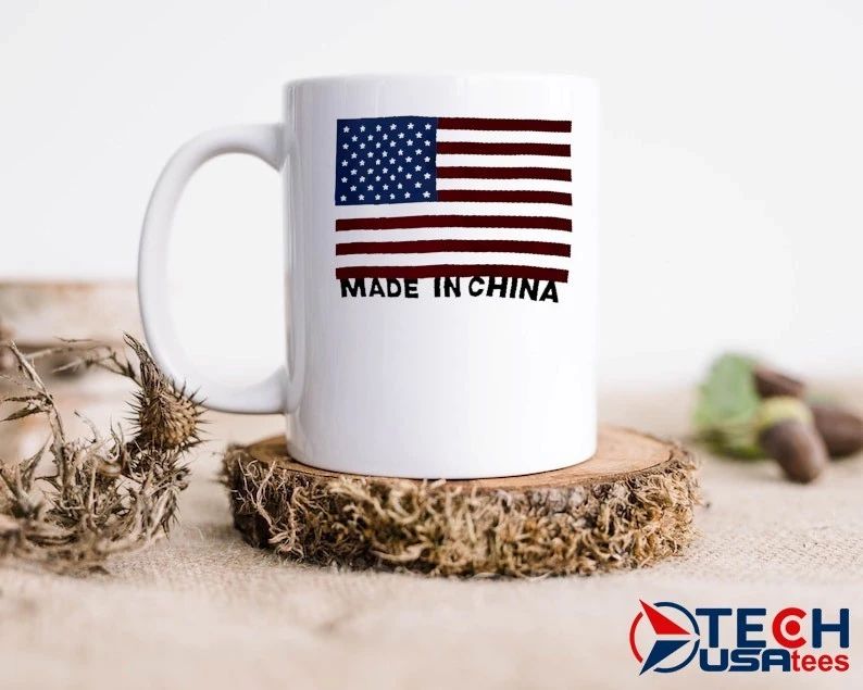 Made in China USA flag shirt by vintagetees
