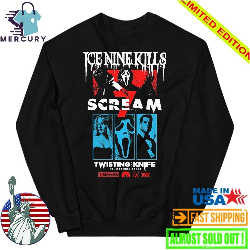 Ice Nine Kills Scream 7 Twisting Knife Curtain Call Shirt