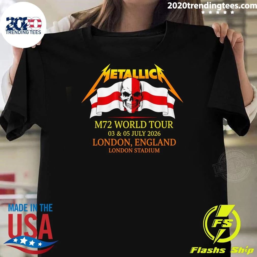 Metallica M72 World Tour 03 & 05 July 2026 London, England London Stadium Shirt