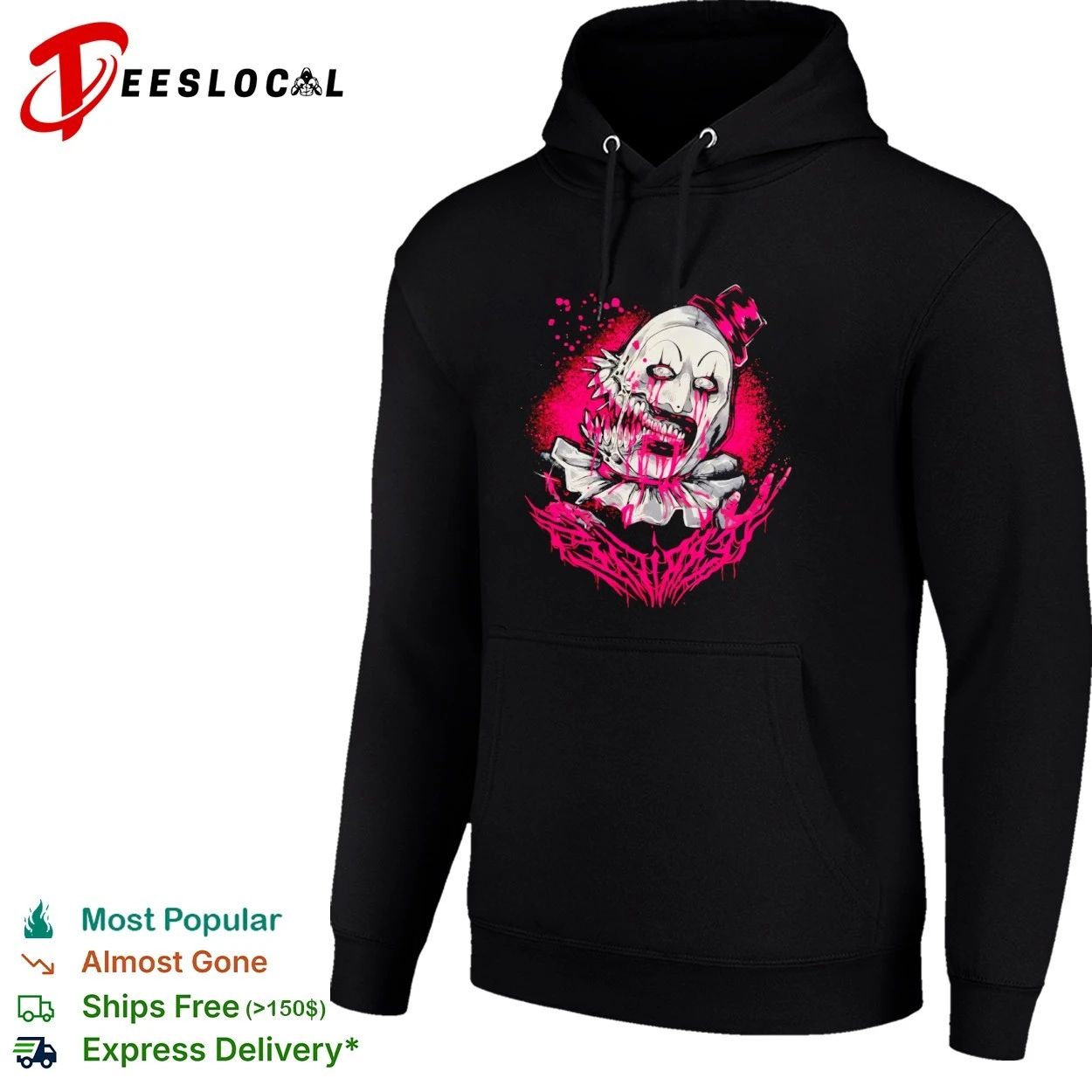 Terrifier Art the Clown Horror Pink Gothic T-shirt