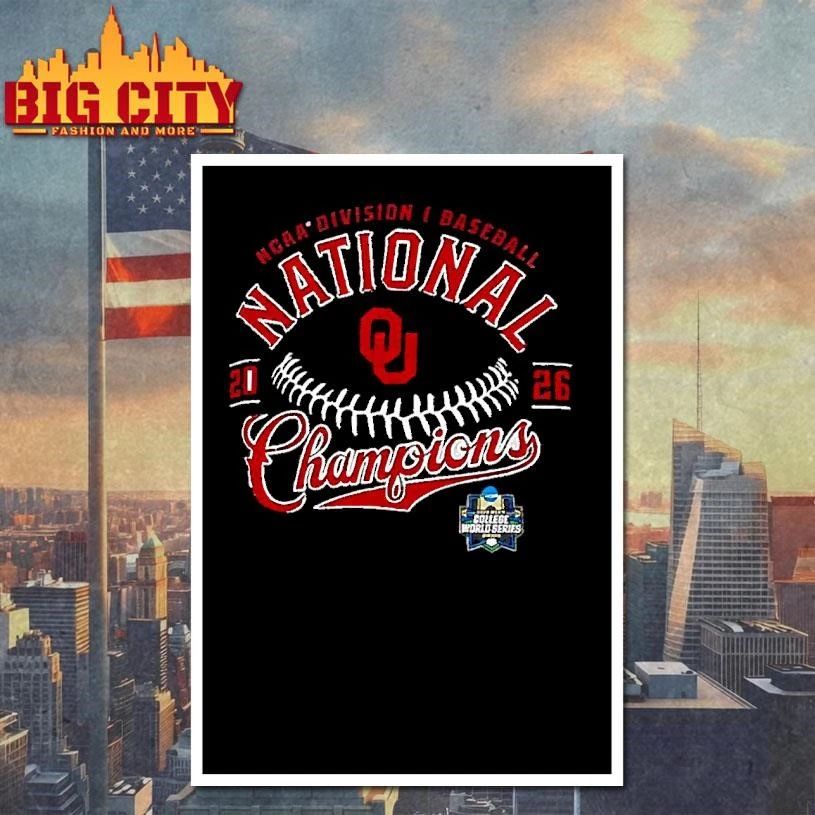 Oklahoma Sooners Baseball 2026 Ncaa Division I Baseball College World Series National Champions Shirt