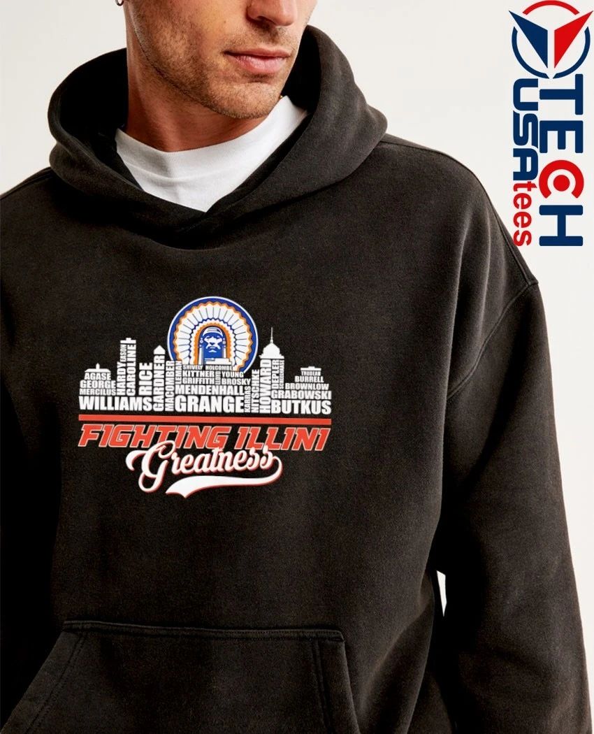 Illinois Fighting Illini Greatness 2026 players name skyline shirt