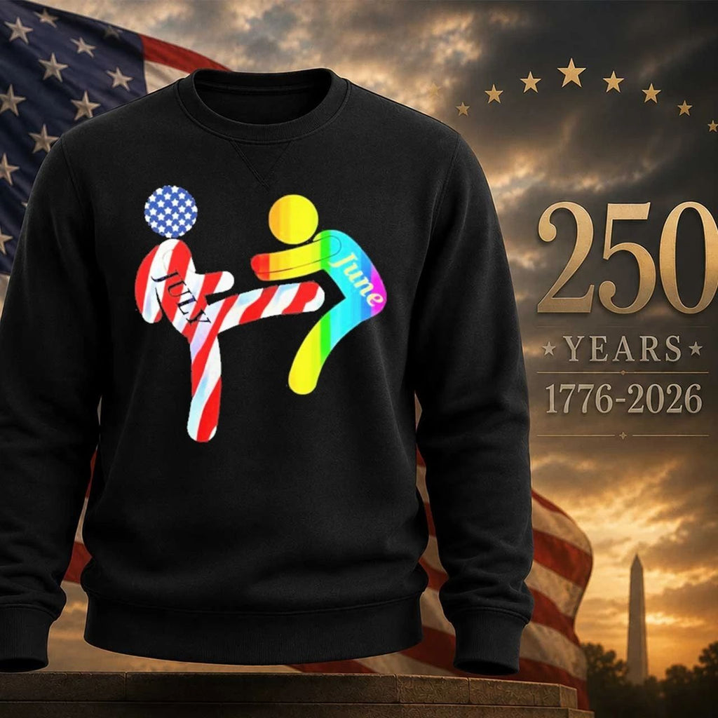July Independence Kick June Pride Month Shirt